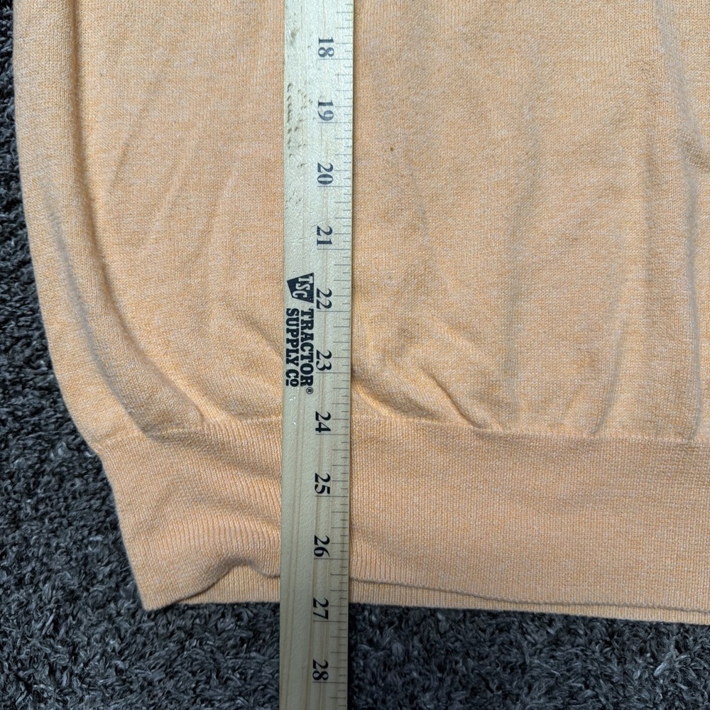 Peter Millar Sweater Mens Medium Peach V Neck Cotton Cashmere Blend‎ Golf Preppy - Picture 4 of 5